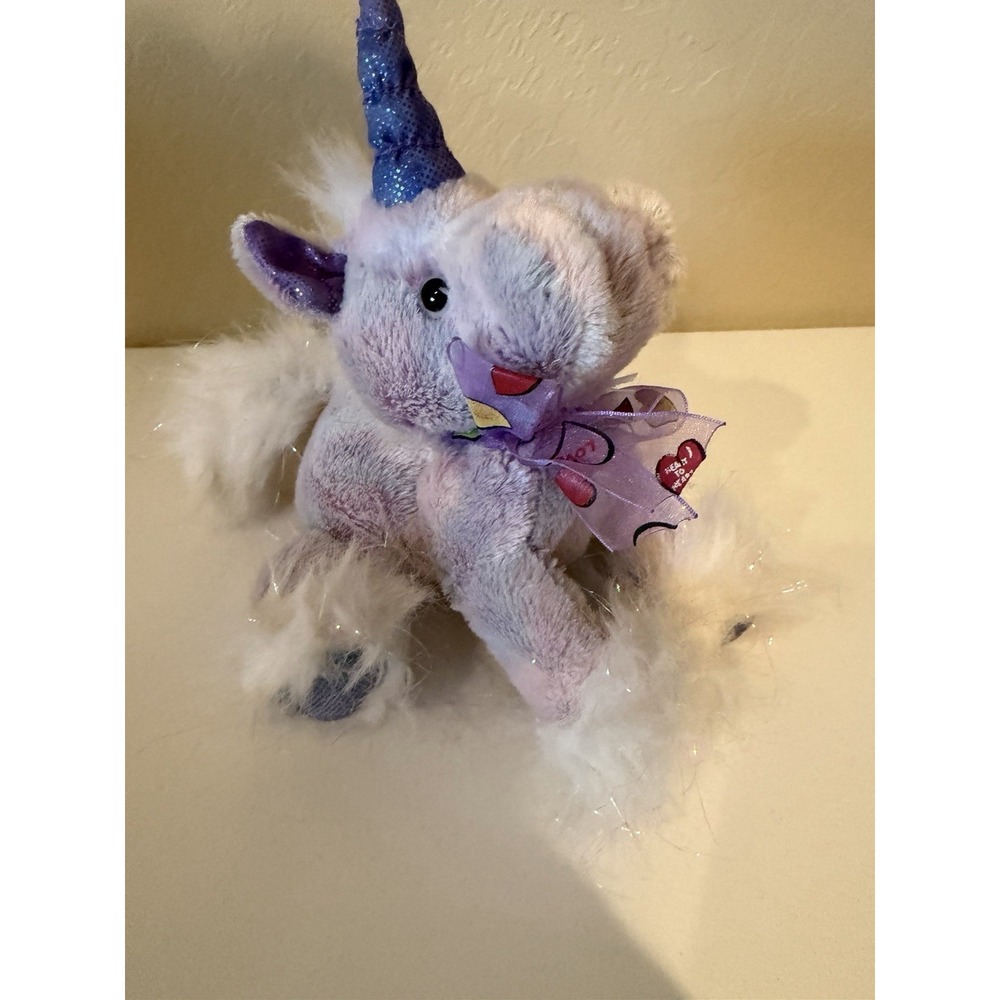 Dan Dee Collector's‎ Choice Unicorn Plush Purple Blue Horn 8" Stuffed Animal